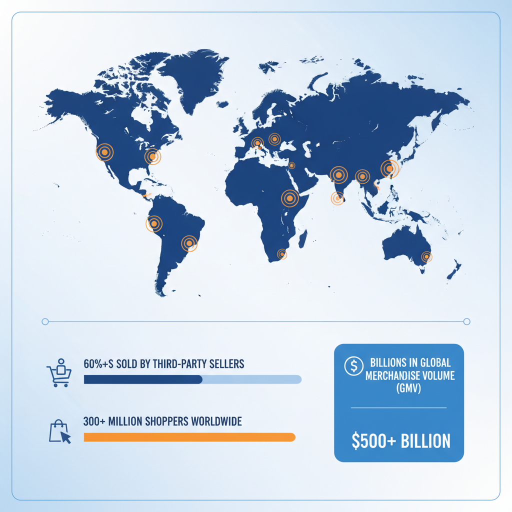 Visual explanation of Amazon Marketplace as a platform with first-party and third-party selling models