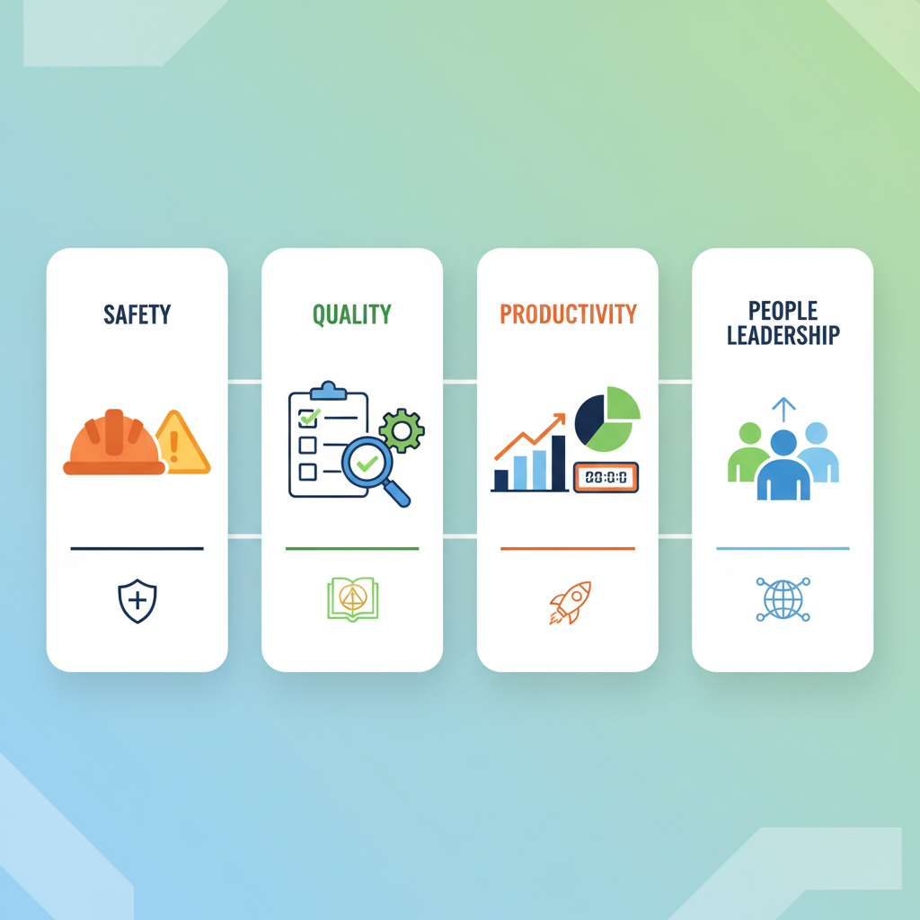 Energetic day-in-the-life scene of an Amazon Area Manager on the warehouse floor