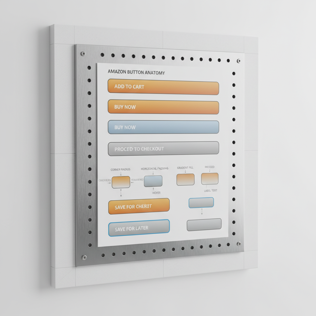 Comparison of cool neutral e-commerce UI vs same layout with a single warm yellow or orange CTA button