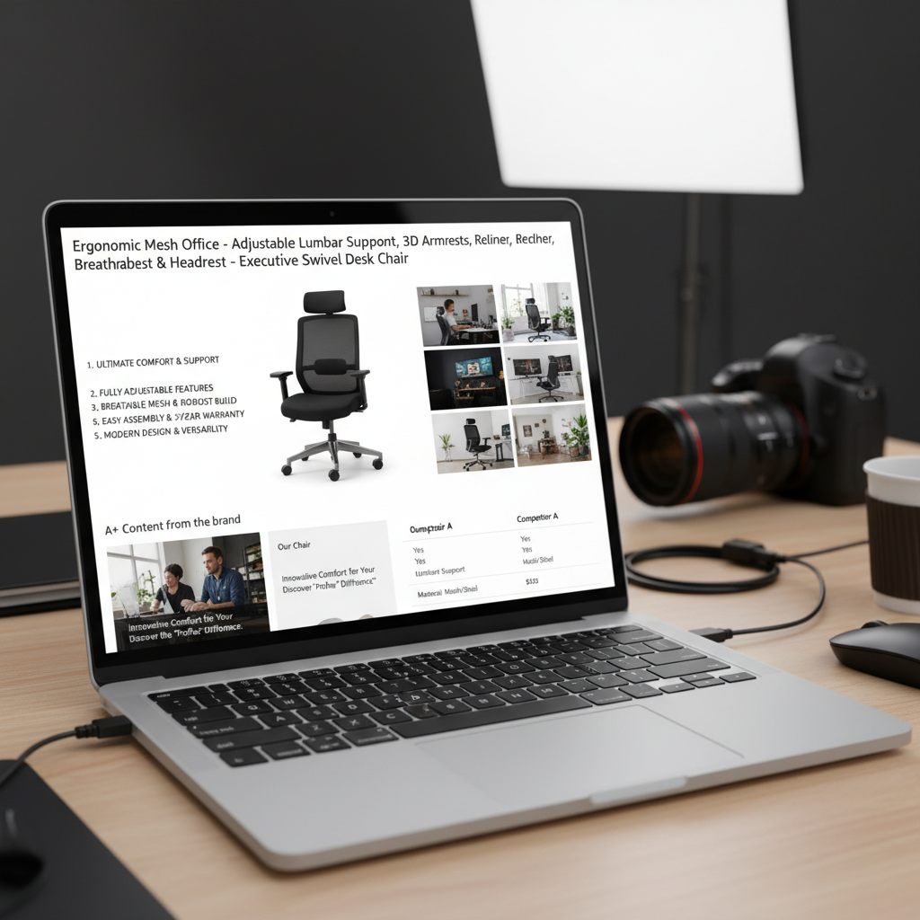 Entrepreneur doing Amazon product research using Best Sellers and customer review printouts