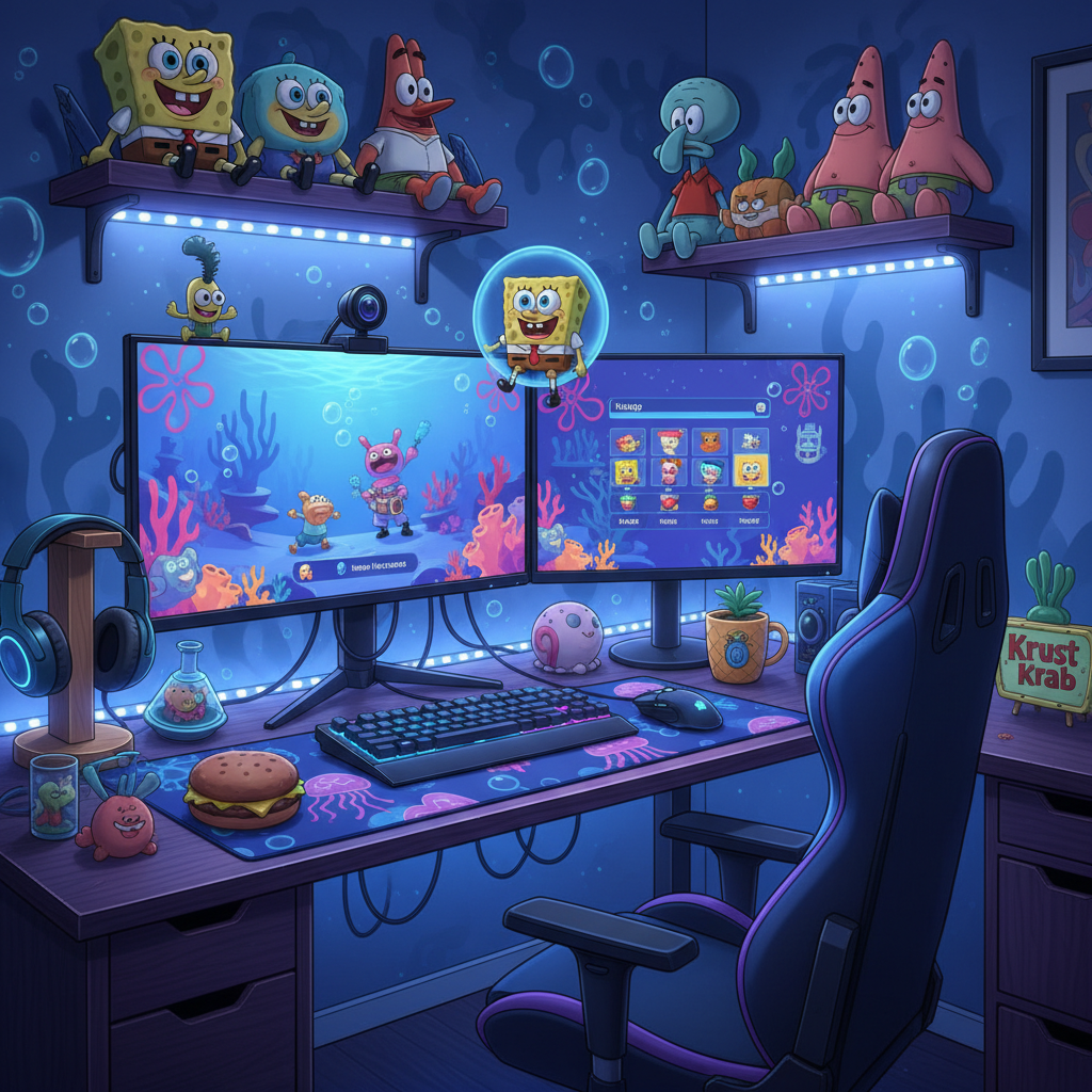 Cozy living room couch styled with playful undersea-themed plush characters