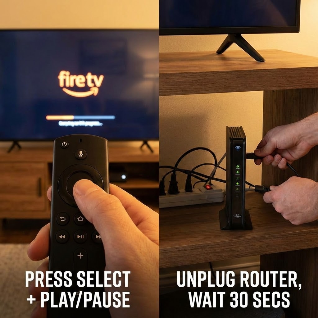 Fire TV mid restart and router being reset to fix streaming app problems