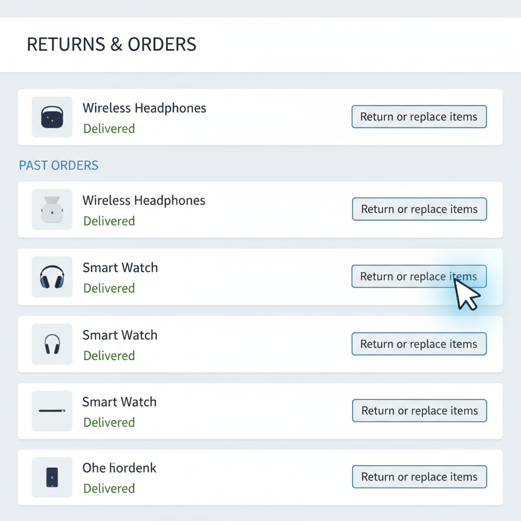 Step-by-step desktop view of archiving an Amazon order into archived orders