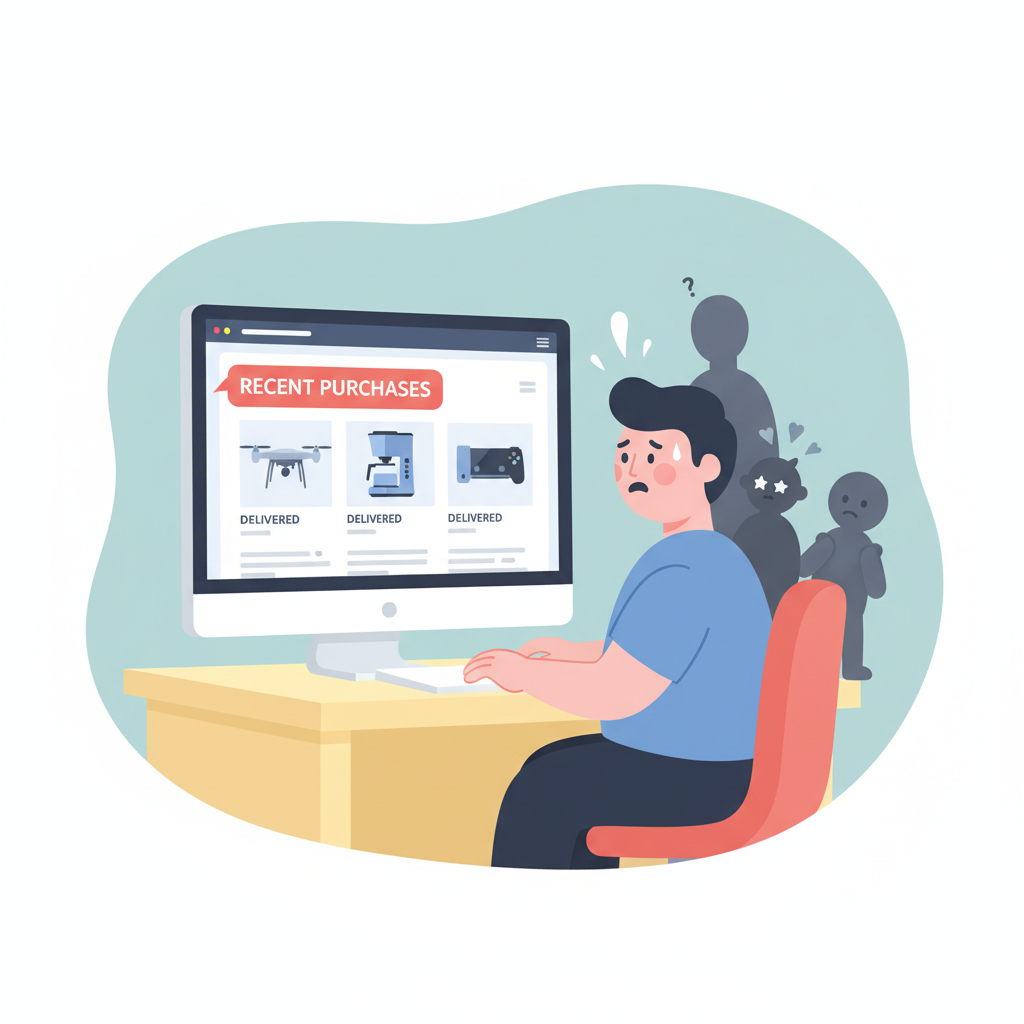 Person trying to hide Amazon order history from curious family members