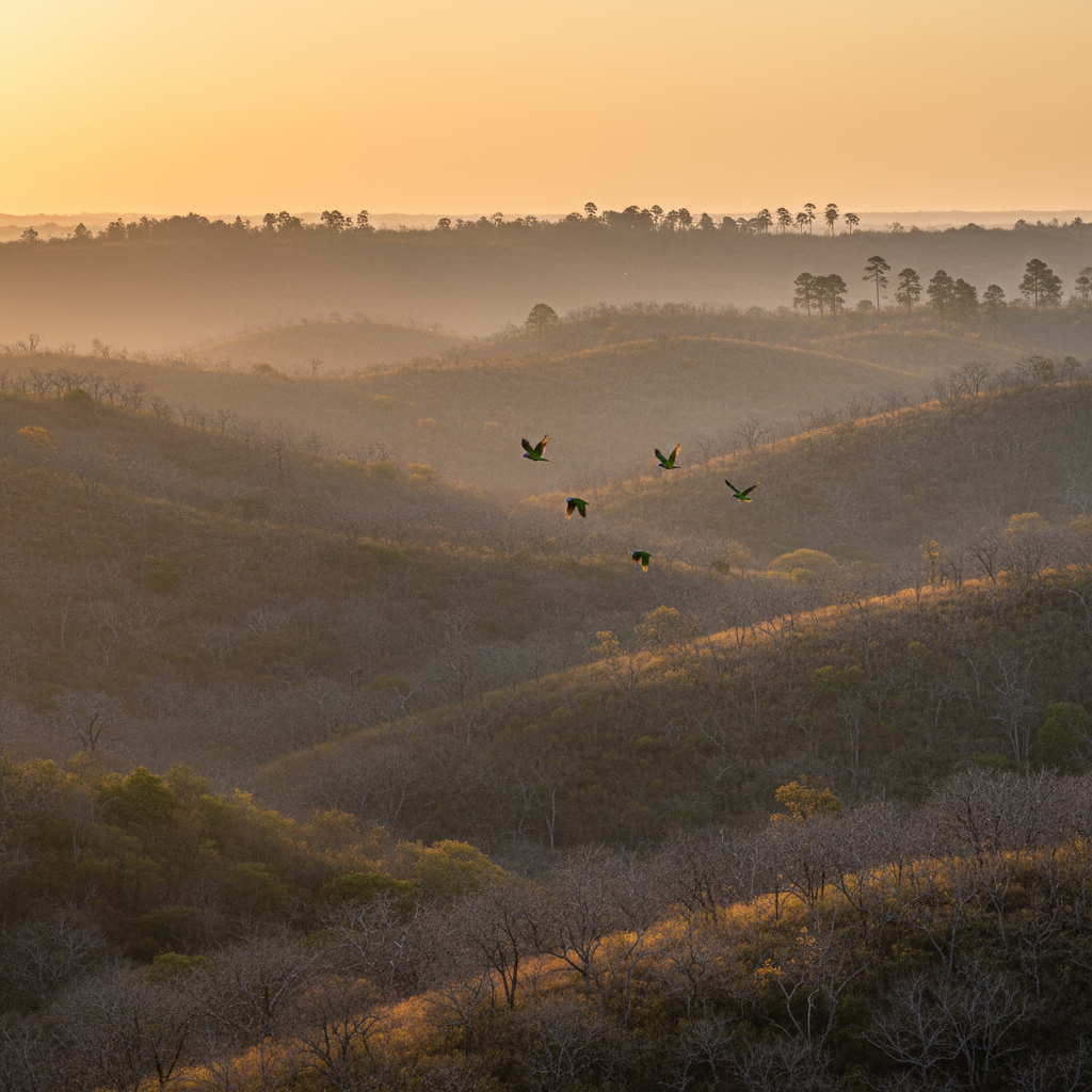 Native Pacific-slope habitat of the lilac-crowned amazon in western Mexico