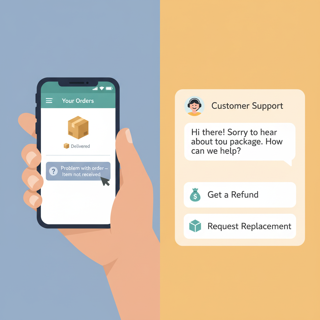 Person organizing documentation for a missing Amazon package with laptop, notes, and camera footage
