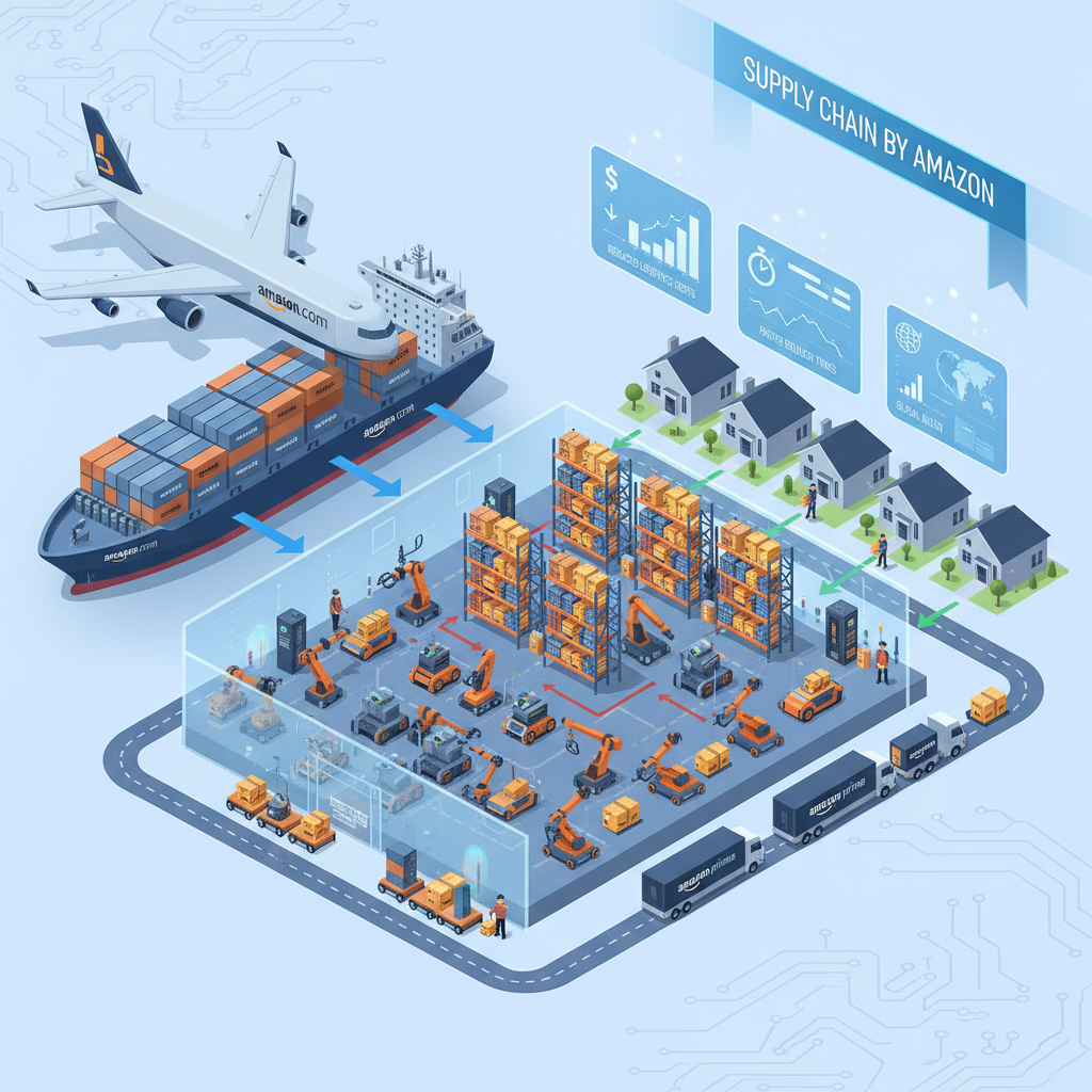 Wide-angle view of Amazon Accelerate 2024 keynote stage in Seattle with screens, charts, and engaged seller audience