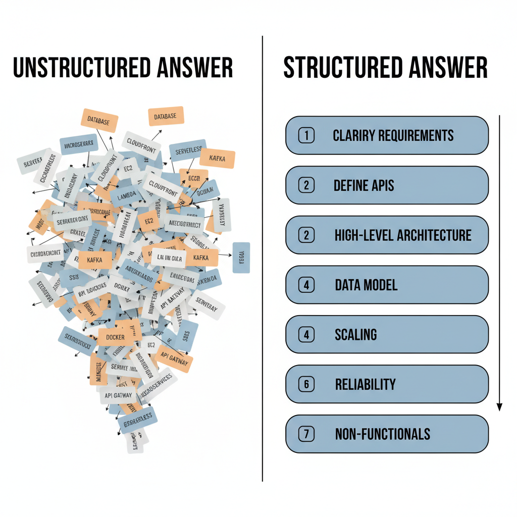 Structured versus unstructured Amazon system design answer comparison
