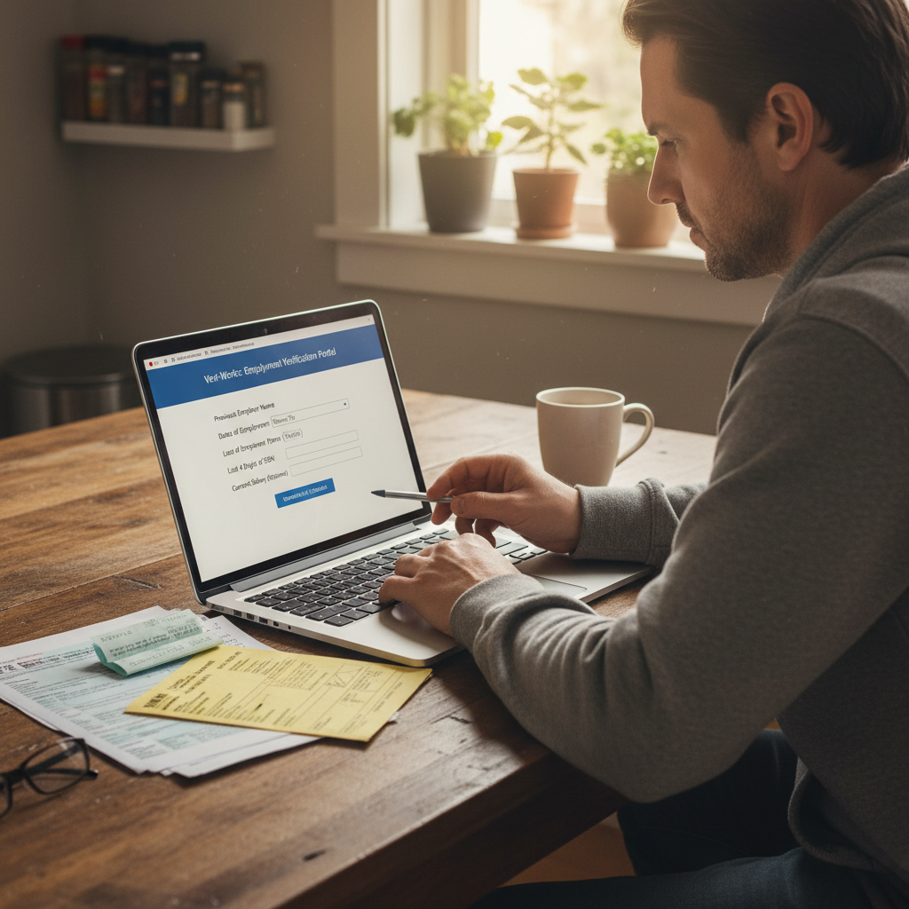 Former Amazon employee using saved pay stubs and a third-party verification site to prove employment