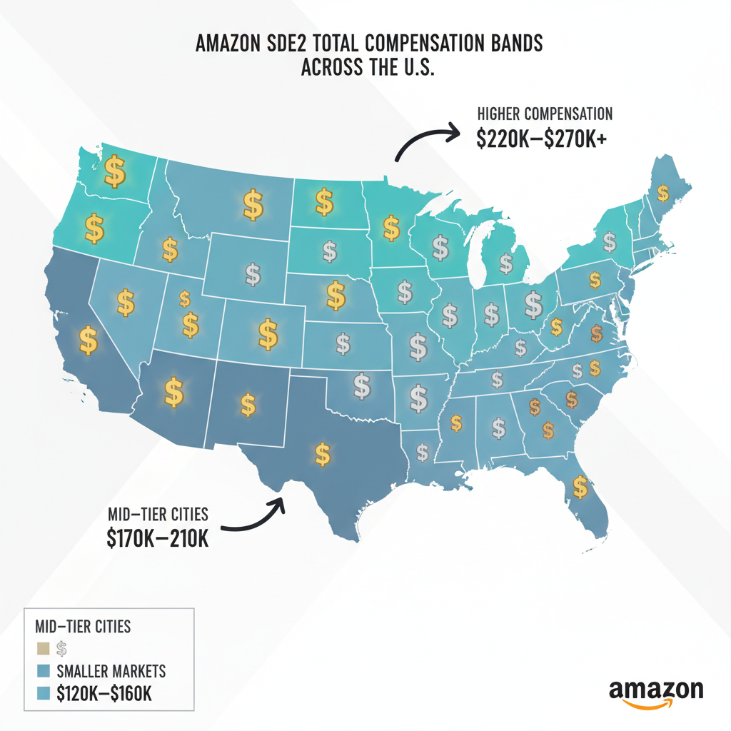 Side by side illustration of SDE1 vs SDE2 showing different responsibilities and compensation levels