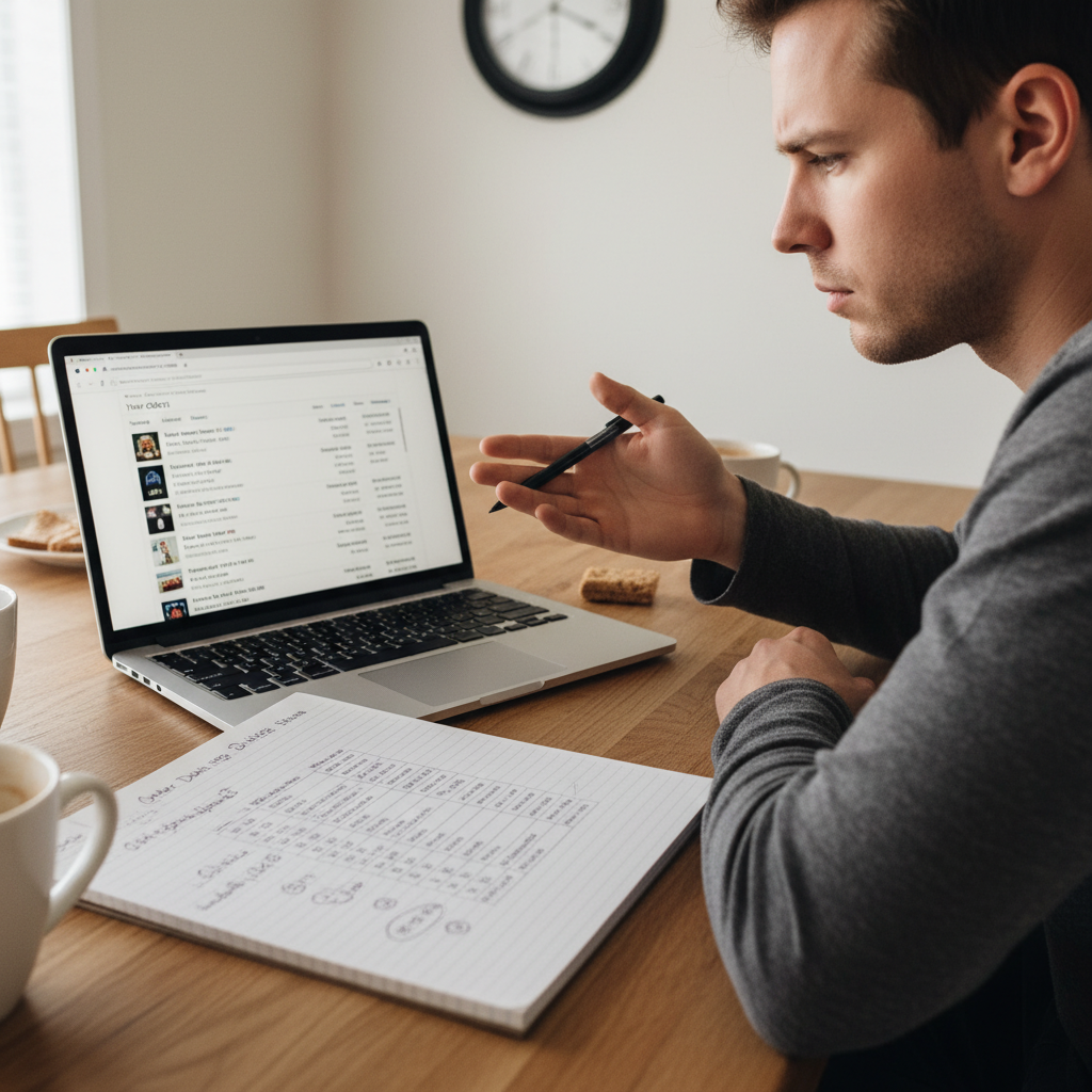 Smartphone showing evolving Amazon tracking statuses with live map and stops remaining