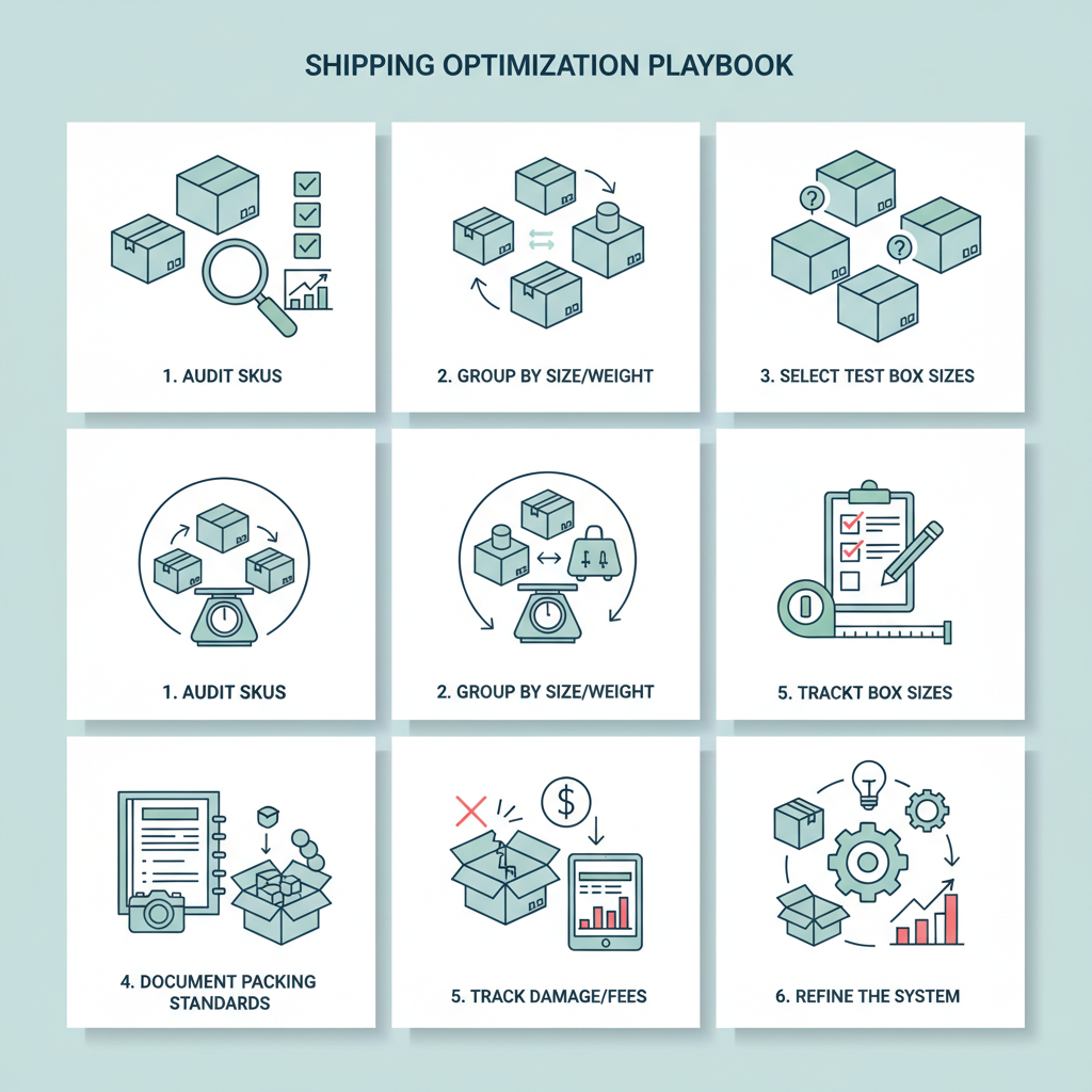 Tiny product sitting inside a giant Amazon-style cardboard box with lots of empty space and packing paper