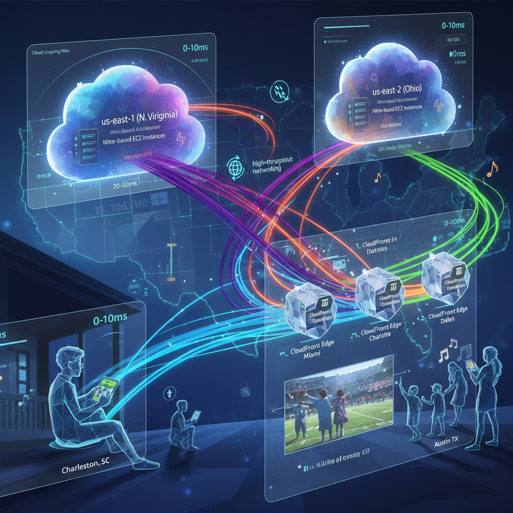 B2B SaaS dashboards showing improved P99 latency and CPU utilization after migrating to Nitro-based M6i and C7g instances in us-east-1