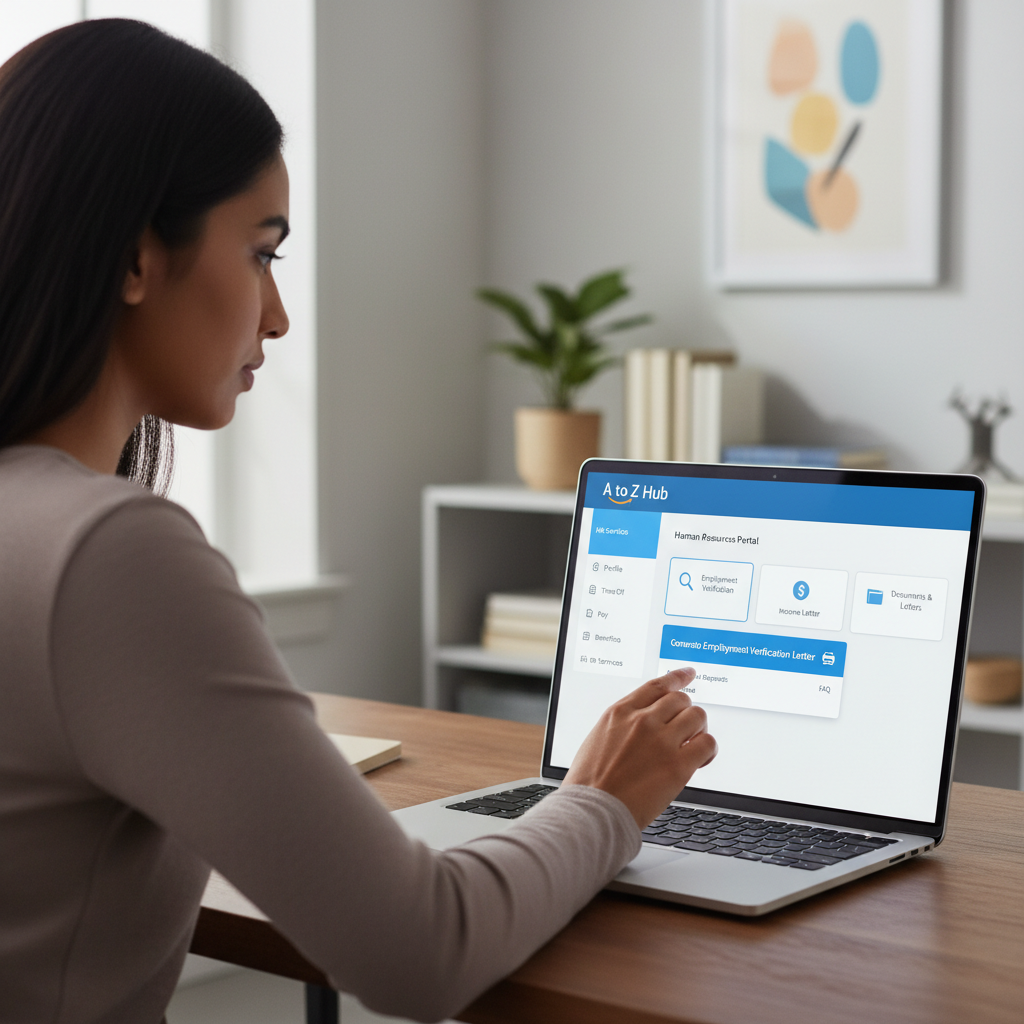 Current Amazon employee using the A to Z HR portal to generate an employment verification letter